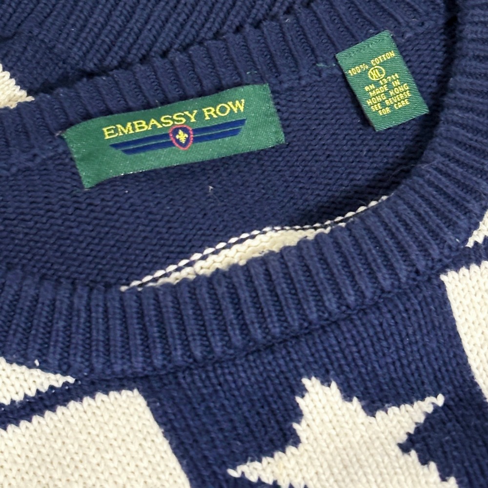 VTG‎ 90s Embassy Row Texas Flag Sweater Mens XL Western Knit Ranch Cowboy - Picture 6 of 7
